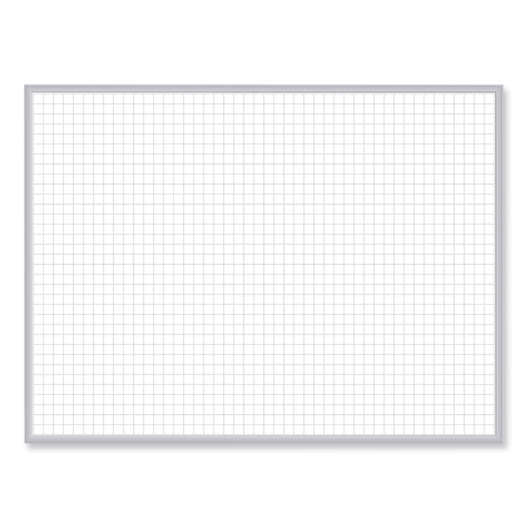 Ghent 1 x 1 Grid Magnetic Whiteboard, 72.5 x 48.5, White/Gray Surface, Satin Aluminum Frame, Ships in 7-10 Business Days (GHEGRPM321G46) Each