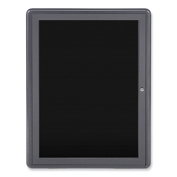Ghent Enclosed Letterboard, 24.13 x 33.75, Gray Powder-Coated Aluminum Frame (GHEOVG1BBK) Each