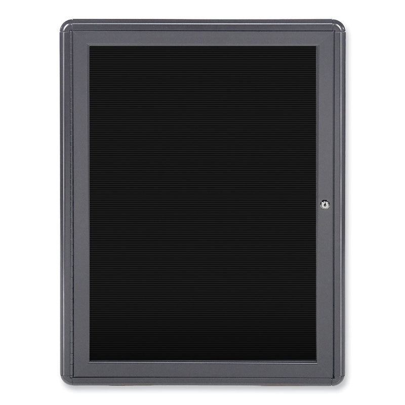Ghent Enclosed Letterboard, 24.13 x 33.75, Gray Powder-Coated Aluminum Frame (GHEOVG1BBK) Each