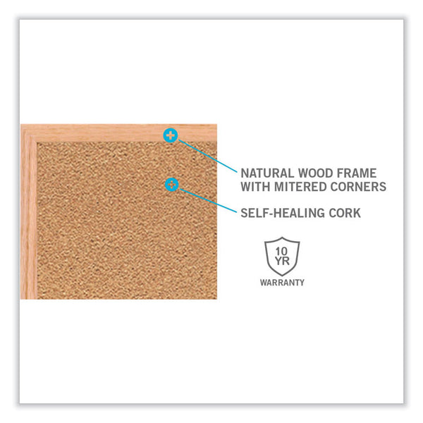 Ghent Aluminum-Frame Natural Corkboard, 36 x 24, Tan Surface, Satin Aluminum Frame, Ships in 7-10 Business Days (GHE13231)