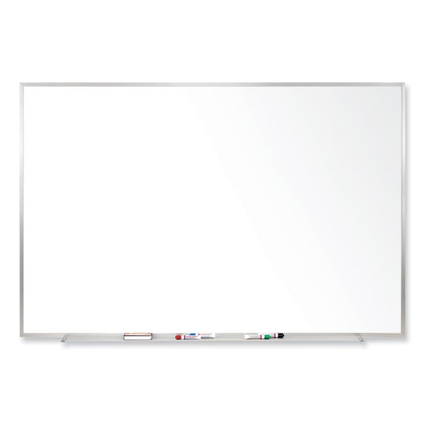 Ghent Magnetic Porcelain Whiteboard with Satin Aluminum Frame, 48.5 x 36.5, White Surface, Ships in 7-10 Business Days (GHEM1341)