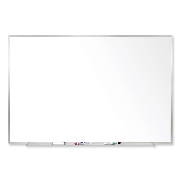 Ghent Magnetic Porcelain Whiteboard with Satin Aluminum Frame, 36 x 24, White Surface, Ships in 7-10 Business Days (GHEM1231)