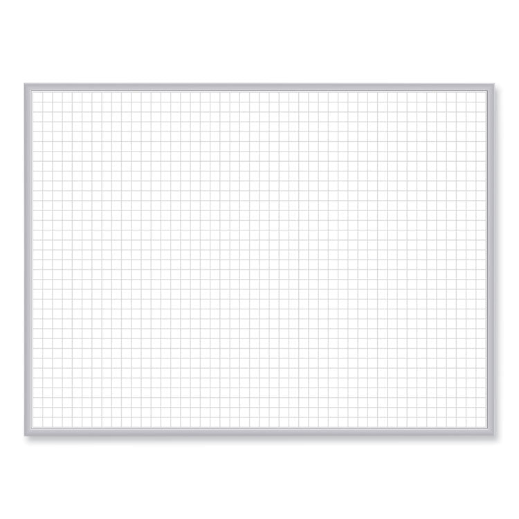 Ghent 1 x 1 Grid Magnetic Whiteboard, 96.5 x 48.5, White/Gray Surface, Satin Aluminum Frame, Ships in 7-10 Business Days (GHEGRPM321G48) Each