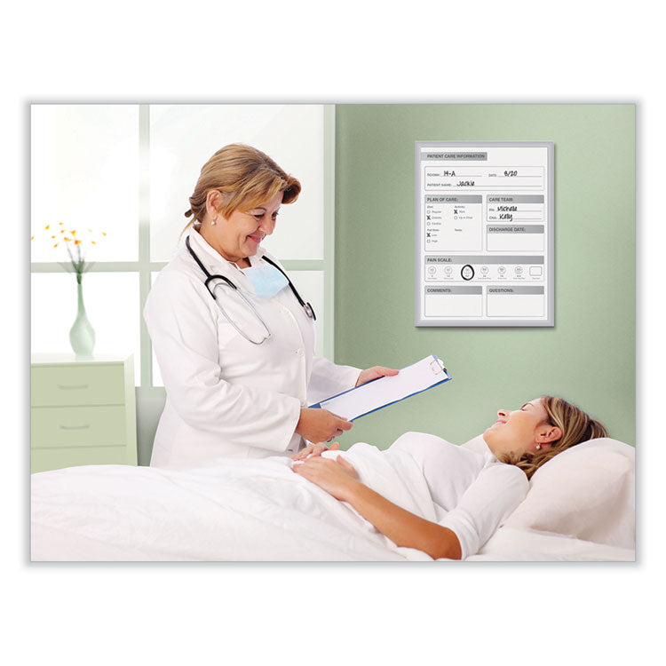 Ghent Patient Room Magnetic Whiteboard, 18.5 x 24.5, White/Gray Surface, Satin Aluminum Frame, Ships in 7-10 Business Days (GHEGRPM311P18) Each