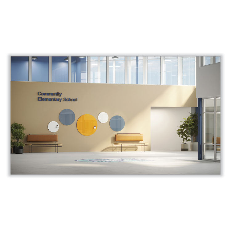 Ghent Coda Low Profile Circular Magnetic Glassboard, 24 Diameter, White Surface, Ships in 7-10 Business Days (GHECDAGM24WH) Each