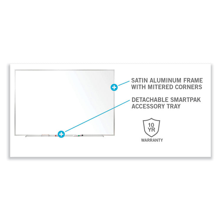 Ghent Non-Magnetic Whiteboard with Aluminum Frame, 60.63 x 36.44, White Surface, Satin Aluminum Frame, Ships in 7-10 Business Days (GHEM2354)