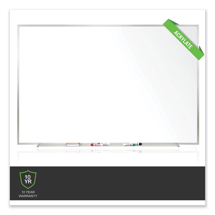 Ghent Non-Magnetic Whiteboard with Aluminum Frame, 60.63 x 36.44, White Surface, Satin Aluminum Frame, Ships in 7-10 Business Days (GHEM2354)