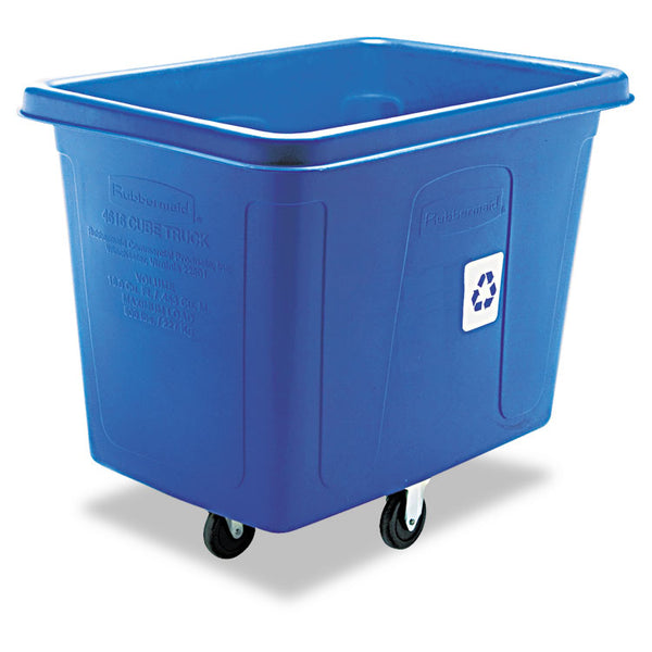 Rubbermaid® Commercial Recycling Cube Truck, 120 gal, 500 lb Capacity, Polyethylene, Blue (RCP461673BE)