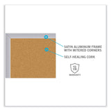 Ghent Aluminum-Frame Natural Corkboard, 96.5 x 48.5, Tan Surface, Satin Aluminum Frame, Ships in 7-10 Business Days (GHEAK48) Each