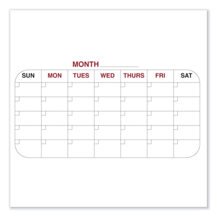 Ghent 4 Month Whiteboard Calendar with Radius Corners, 36 x 24, White/Red/Black Surface, Ships in 7-10 Business Days (GHE984516) Each