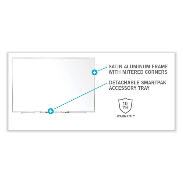 Ghent Non-Magnetic Whiteboard with Aluminum Frame, 48.63 x 48.47, White Surface, Satin Aluminum Frame, Ships in 7-10 Business Days (GHEM2444)