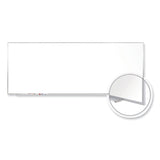 Ghent Magnetic Porcelain Whiteboard with Satin Aluminum Frame, 144.5 x 48.5, White Surface, Ships in 7-10 Business Days (GHEM14124)