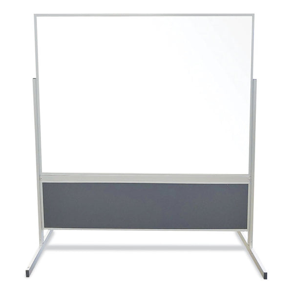 Ghent Double-Sided Magnetic Porcelain Whiteboard, Caramel Vinyl Tackboard w/Aluminum Frame, 50.5x72.88, Ships in 7-10 Business Days (GHEFPM1M164181)