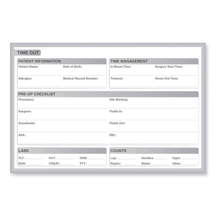 Ghent Time Out Magnetic Whiteboard, 36 x 24, White/Gray Surface, Satin Aluminum Frame, Ships in 7-10 Business Days (GHEGRPM312T23) Each