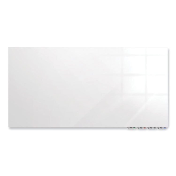 Ghent Aria Low Profile Magnetic Glass Whiteboard, 96 x 48, White Surface, Ships in 7-10 Business Days (GHEARIASM48WH) Each