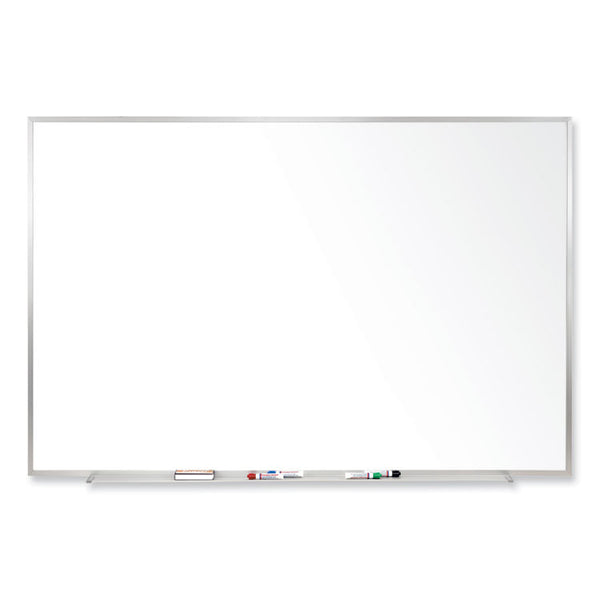 Ghent Magnetic Porcelain Whiteboard with Satin Aluminum Frame, 120.5 x 48.5, White Surface, Ships in 7-10 Business Days (GHEM14104)