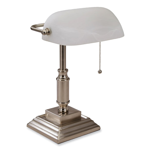 Victory Light LED Bankers Lamp with Frosted Shade, 14.75" High, Brushed Nickel (VLU8VS688029BN) Each