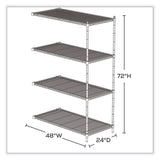 Safco® Industrial Add-On Unit, Four-Shelf, 48w x 24d x 72h, Steel, Black, Ships in 1-3 Business Days (SAF5295BL)