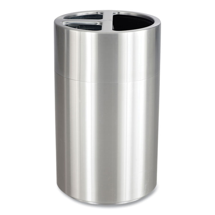 Safco® Triple Recycling Receptacle, 40 gal, Steel, Brushed Aluminum, Ships in 1-3 Business Days (SAF9941SS)