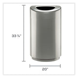 Safco® Open Top Round Waste Receptacle, 30 gal, Steel, Silver, Ships in 1-3 Business Days (SAF9920SL)