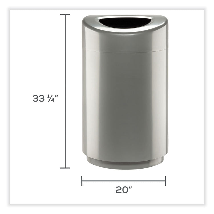 Safco® Open Top Round Waste Receptacle, 30 gal, Steel, Silver, Ships in 1-3 Business Days (SAF9920SL)