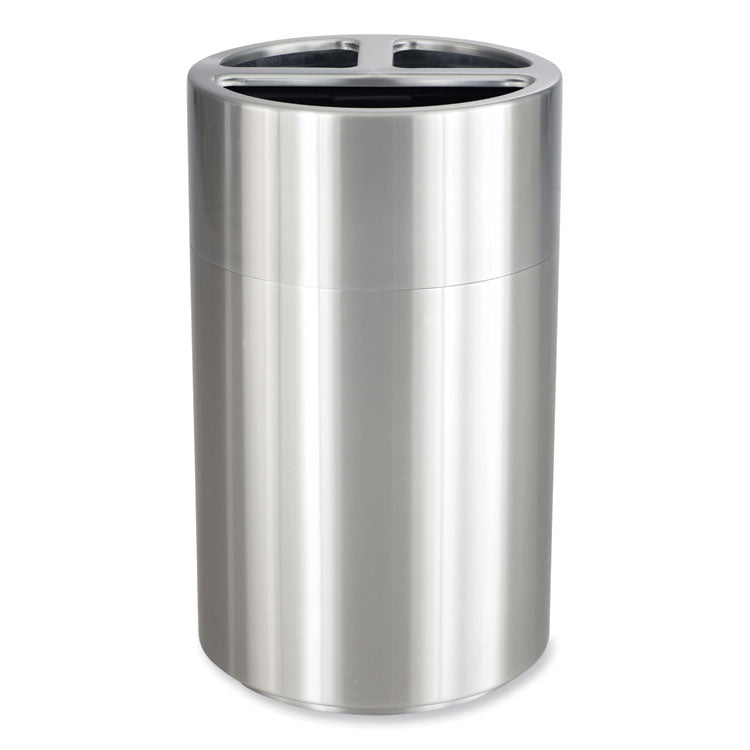 Safco® Triple Recycling Receptacle, 40 gal, Steel, Brushed Aluminum, Ships in 1-3 Business Days (SAF9941SS)