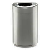 Safco® Open Top Round Waste Receptacle, 30 gal, Steel, Silver, Ships in 1-3 Business Days (SAF9920SL)