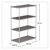Safco® Industrial Wire Shelving, Four-Shelf, 48w x 24d x 72h, Black, Ships in 1-3 Business Days (SAF5294BL)