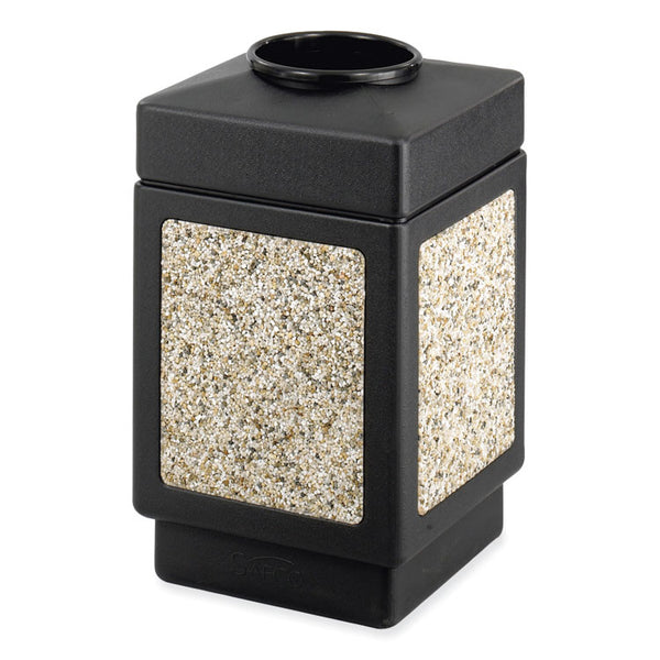 Safco® Canmeleon Aggregate Panel Receptacles, Top-Open, 38 gal, Polyethylene, Black, Ships in 1-3 Business Days (SAF9471NC)