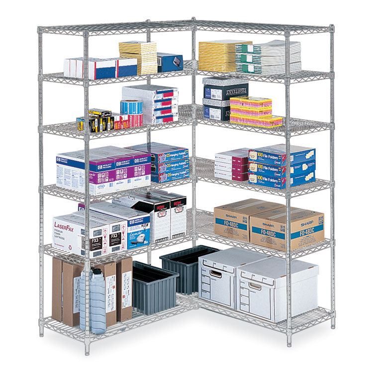 Safco® Industrial Add-On Unit, Four-Shelf, 48w x 24d x 72h, Steel, Metallic Gray, Ships in 1-3 Business Days (SAF5295GR)