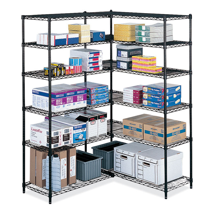 Safco® Industrial Add-On Unit, Four-Shelf, 36w x 24d x 72h, Steel, Black, Ships in 1-3 Business Days (SAF5289BL)