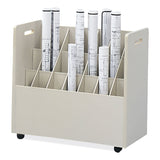 Safco® Mobile Roll File, 21 Compartments, 30.25w x 15.75d x 29.25h, Tan, Ships in 1-3 Business Days (SAF3043)