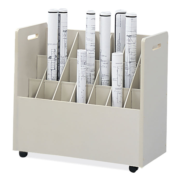 Safco® Mobile Roll File, 21 Compartments, 30.25w x 15.75d x 29.25h, Tan, Ships in 1-3 Business Days (SAF3043) Each