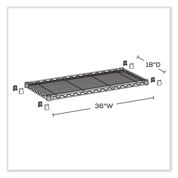 Safco® Commercial Extra Shelf Pack, 36w x 18d x 1h, Steel, Black, 2/Pack (SAF5243BL)