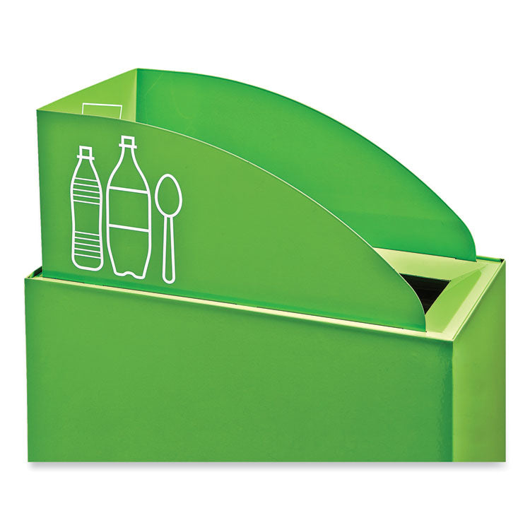 Safco® Mixx Recycling Center Lid, Topper Style, 9.87w x 19.87d x 0.62h, Green, Ships in 1-3 Business Days (SAF9449GN)