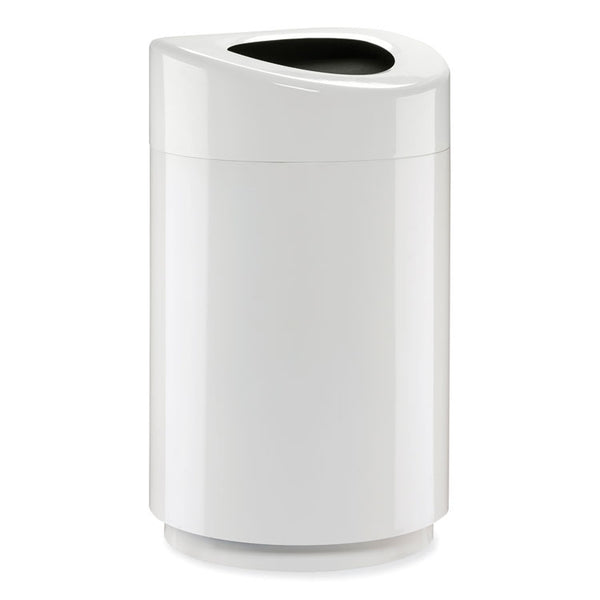 Safco® Open Top Round Waste Receptacle, 30 gal, Steel, White, Ships in 1-3 Business Days (SAF9920WH)