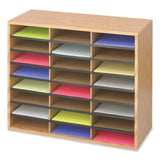 Safco Wood/Corrugated Literature Organizer, 24 Compartments, 29 x 12 x 23.5, Medium Oak, Ships in 1-3 Business Days (SAF9402MO) Each