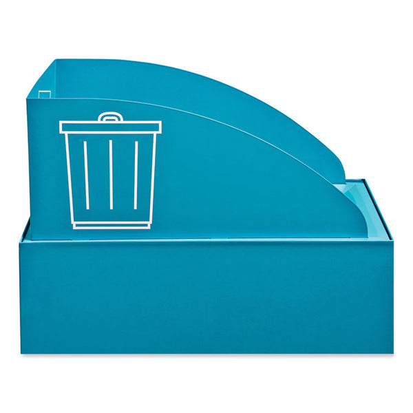 Safco® Mixx Recycling Center Lid, Topper Style, 9.87w x 19.87d x 0.62h, Blue, Ships in 1-3 Business Days (SAF9449BU)