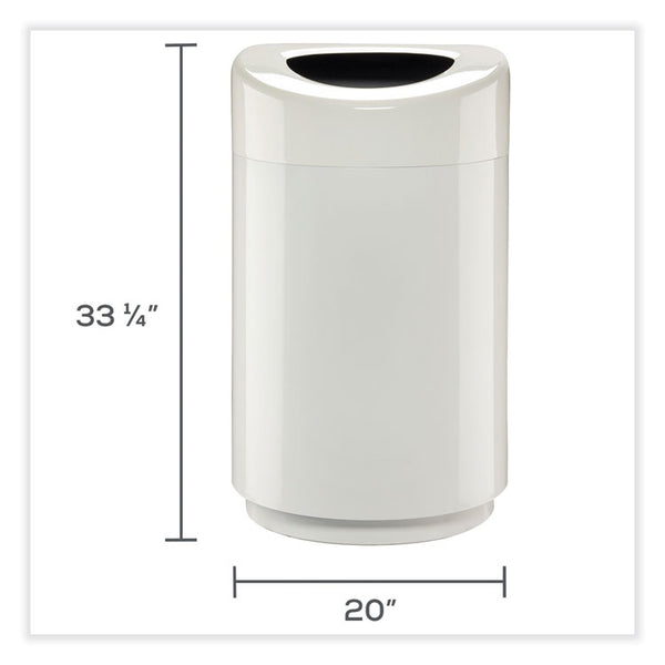 Safco® Open Top Round Waste Receptacle, 30 gal, Steel, White, Ships in 1-3 Business Days (SAF9920WH)
