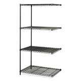 Safco® Industrial Add-On Unit, Four-Shelf, 36w x 24d x 72h, Steel, Black, Ships in 1-3 Business Days (SAF5289BL)