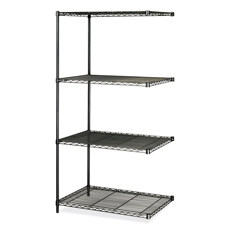 Safco® Industrial Add-On Unit, Four-Shelf, 36w x 24d x 72h, Steel, Black, Ships in 1-3 Business Days (SAF5289BL)