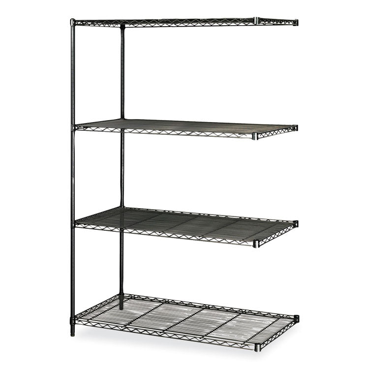 Safco® Industrial Add-On Unit, Four-Shelf, 48w x 24d x 72h, Steel, Black, Ships in 1-3 Business Days (SAF5295BL)