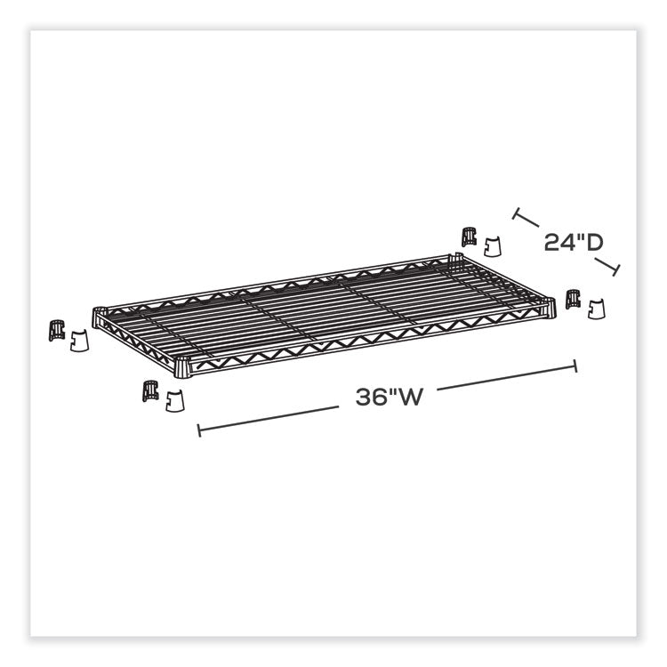 Safco® Industrial Extra Shelf Pack, 36w x 24d x 1.5h, Steel, Black, 2/Pack, Ships in 1-3 Business Days (SAF5290BL)