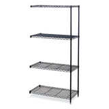 Safco® Industrial Add-On Unit, Four-Shelf, 36w x 18d x 72h, Steel, Black, Ships in 1-3 Business Days (SAF5286BL) Each