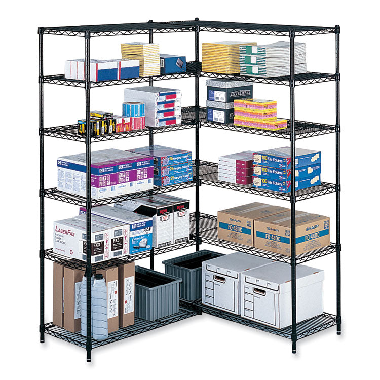 Safco® Industrial Extra Shelf Pack, 36w x 24d x 1.5h, Steel, Black, 2/Pack, Ships in 1-3 Business Days (SAF5290BL)