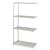 Safco® Industrial Add-On Unit, Four-Shelf, 36w x 18d x 72h, Steel, Metallic Gray, Ships in 1-3 Business Days (SAF5286GR)