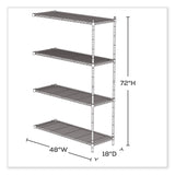 Safco® Industrial Add-On Unit, Four-Shelf, 48w x 18d x 72h, Steel, Black, Ships in 1-3 Business Days (SAF5292BL)