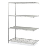 Safco® Industrial Add-On Unit, Four-Shelf, 48w x 24d x 72h, Steel, Metallic Gray, Ships in 1-3 Business Days (SAF5295GR)