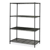 Safco® Industrial Wire Shelving, Four-Shelf, 48w x 24d x 72h, Black, Ships in 1-3 Business Days (SAF5294BL)