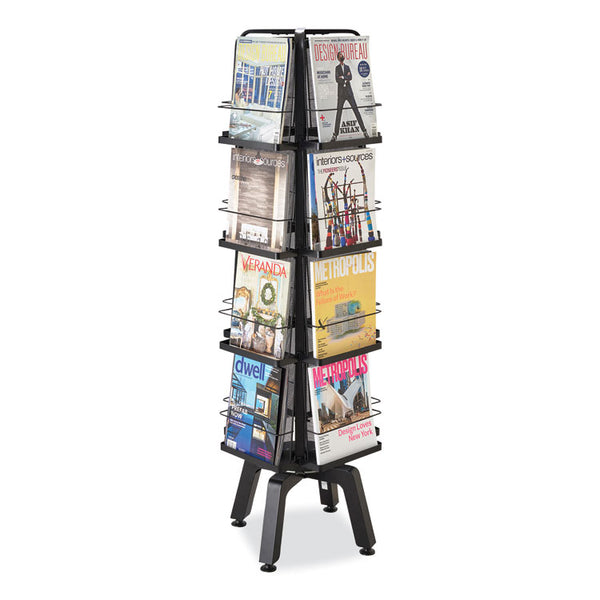 Safco® Onyx Mesh Rotating Magazine Display, 16 Compartments, 18.27w x 18.27d x 58.55h, Black, Ships in 1-3 Business Days (SAF5580BL) Each